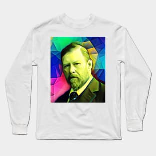 Bram Stoker Colourful Portrait | Bram Stoker Colourful Artwork 7 Long Sleeve T-Shirt